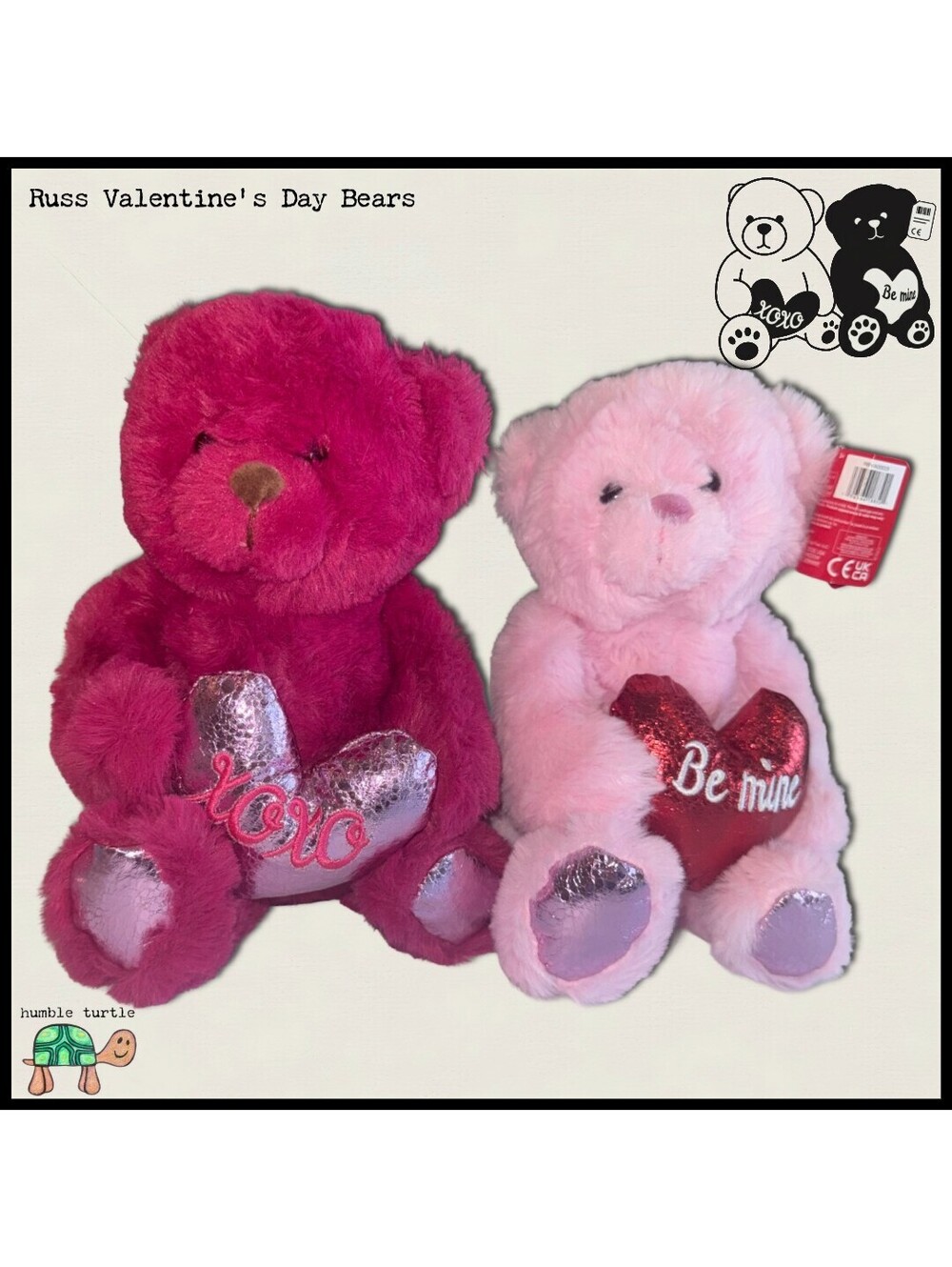 Kellyton Russ Valentine's Day Bears Plush Set Pink & Red Teddy Bears | NWT